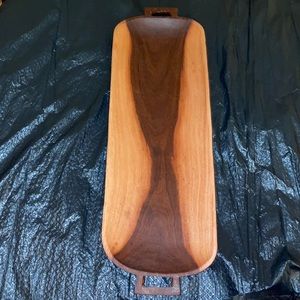 22” Bicolored Carved Wood Bread Bowl (ALX)